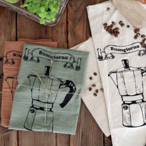 Serigrafía – Paños de cocina Cafetera nido x2