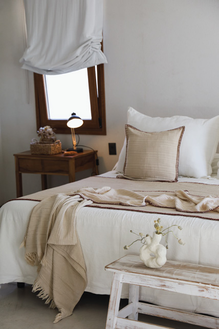 Serena – Manta o pie de cama bicolor / gasa rústica / nativa